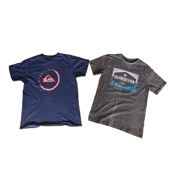 Quicksilver Tee Shirt Youth Size Medium Lot Of (2) (Faded From Store Display) - Picture 1 of 7
